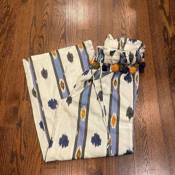New Anthropologie Ollari Pom Pom Wide-Leg Pants Medium #209 - Picture 5 of 5